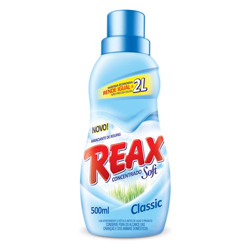 Amaciante de roupas concentrado REAX Soft classic 500ml