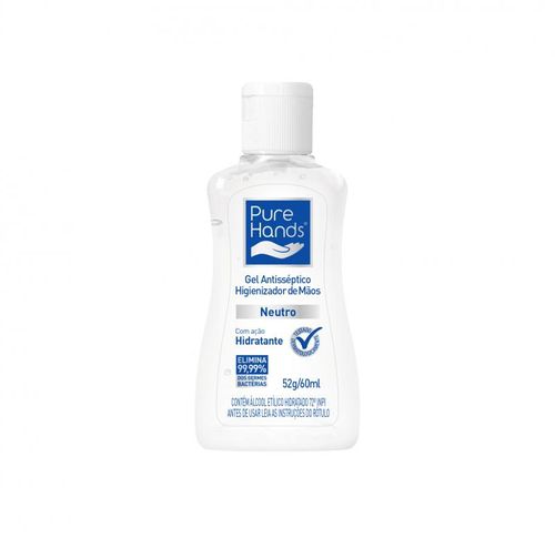 Álcool em Gel Antisséptico para as mãos Pure Hands Neutro 60ml