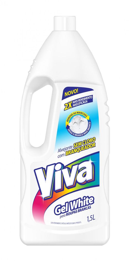 Alvejante Multiuso Gel sem Cloro VIVA White 1,5 Litros