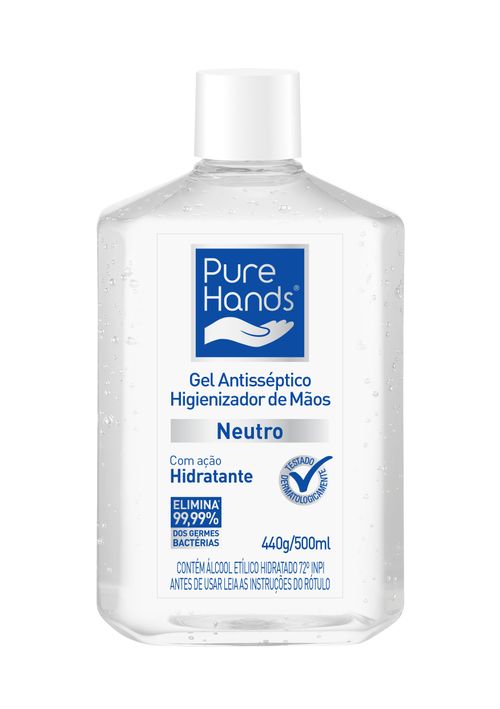 Álcool em Gel Antisséptico para as mãos Pure Hands Neutro 500ml