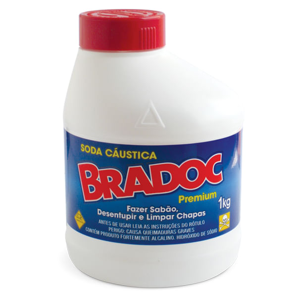 Soda caustica 99% de pureza BRADOC 1Kg
