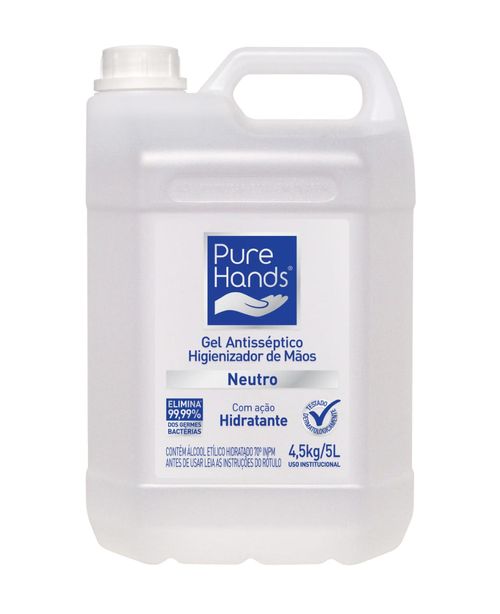 Álcool em Gel Antisséptico para as mãos Pure Hands Neutro 5 Litros